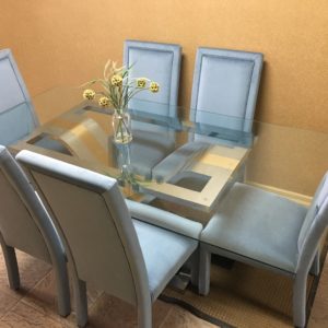 Glass Dining Room Table and Chairs